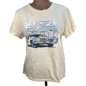Polagram Cream 'Ride or Die' Graphic Tee